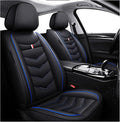 MVRVMV Seat Covers for Ford Bronco Sport 2021-2026, Waterproof Leather Auto Seat Cover (2 Seat Standard,Black-Blue)