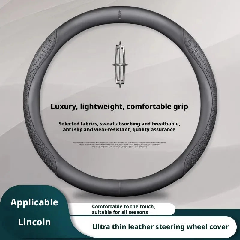Lincoln Carbon Fiber Leather Steering Wheel Cover