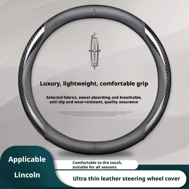 Lincoln Carbon Fiber Leather Steering Wheel Cover